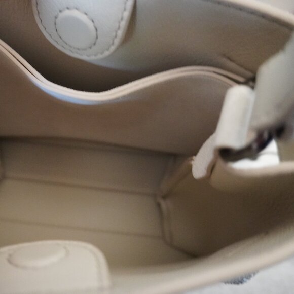 Brunello Cucinelli Essence Bag Small Ivory Suede Top Handle Monili Crossbody New - Picture 10 of 11